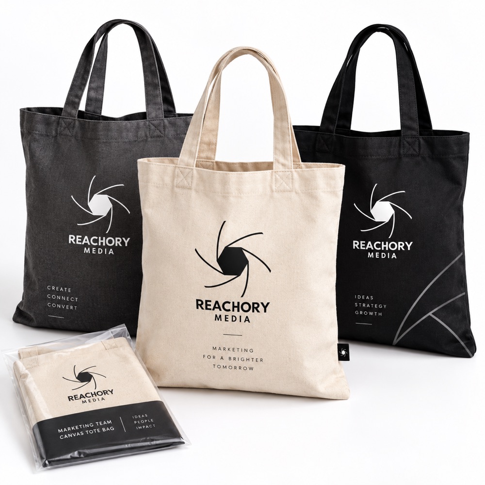 Reachory Media canvas tote bags